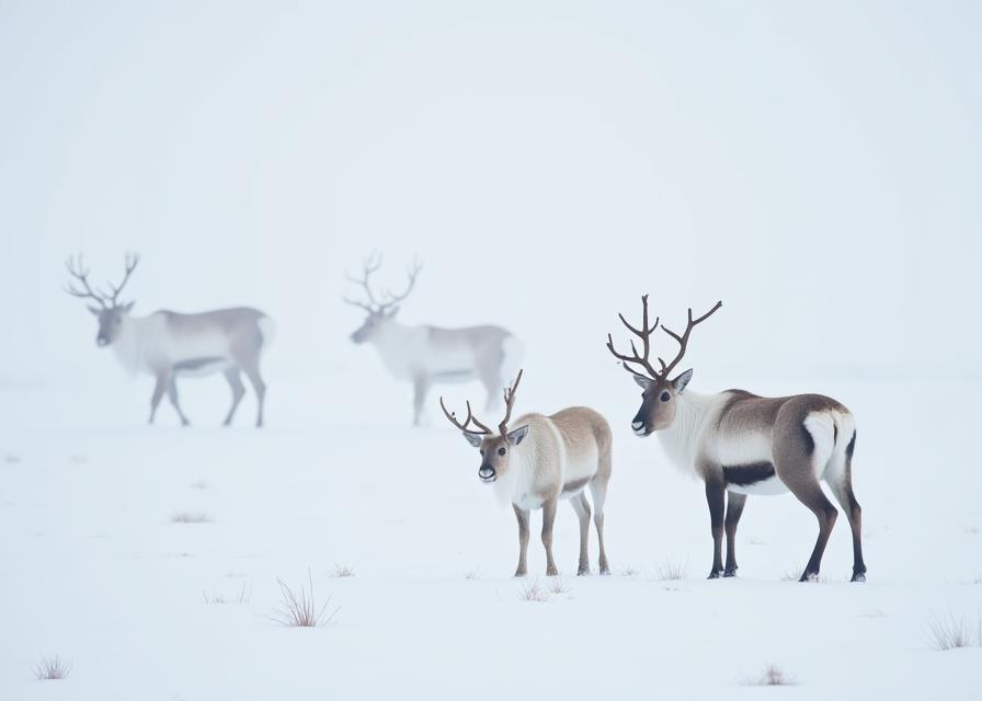 Arctic wildlife photography featuring caribou and muskox