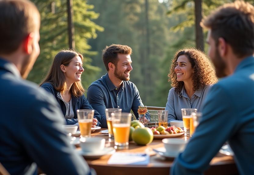 Corporate wellness retreat with team building activities