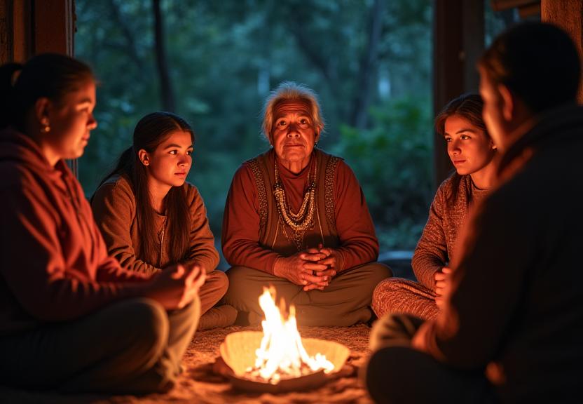 Indigenous Elder sharing traditional knowledge and stories