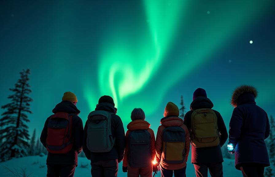 Scientific aurora borealis expedition with educational content