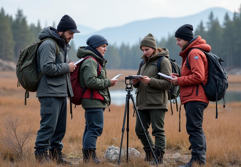 University students conducting field research in northern Canada