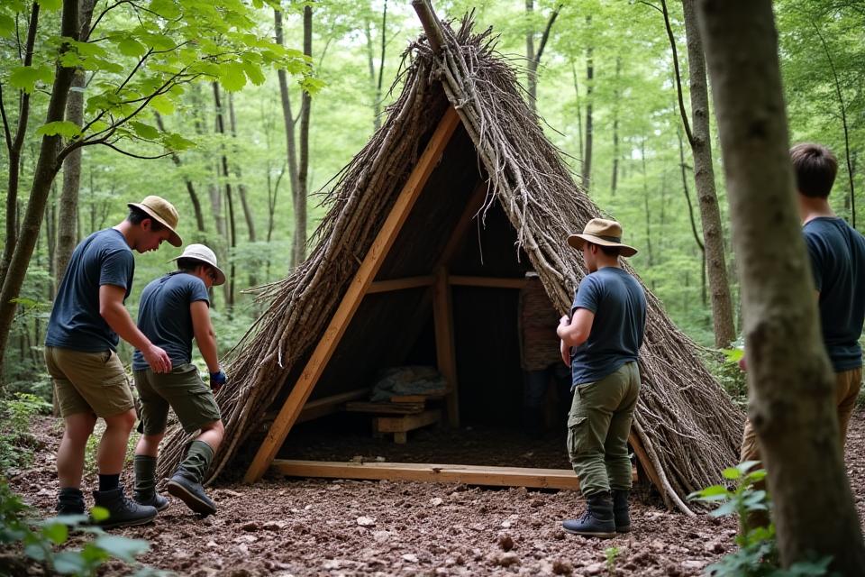 Wilderness shelter building and bushcraft training