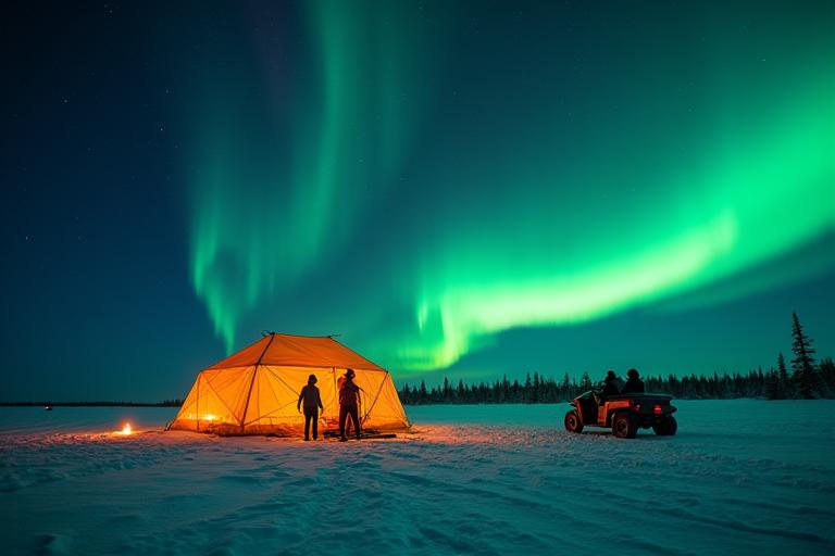 Remote aurora viewing location near Yellowknife